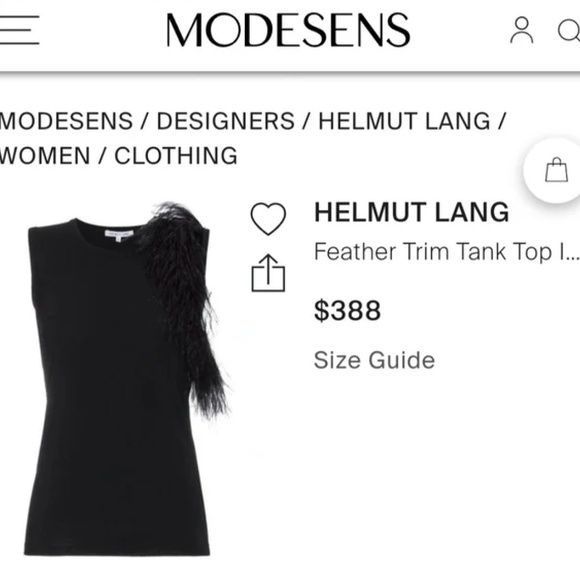 Helmet Lang White Feather Tank Size S Retail $355 - Picture 4 of 4